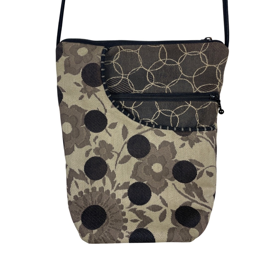 Maruca Design Crossbody Bag Tapestry Fabric Boho Floral Circles Handcrafted USA
